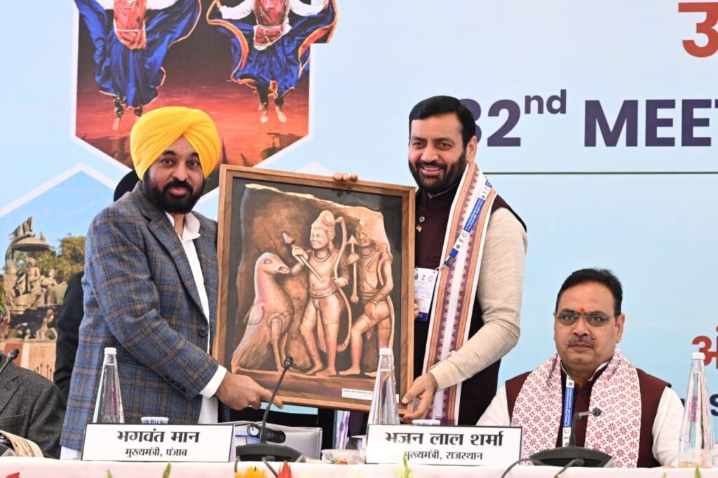 Bhagwant mann with cm nayab saini